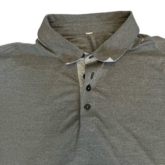 Lululemon Men's Gray Polo Shirt Size Large Golf Casual Stretch Comfort Wicking - Picture 3 of 5